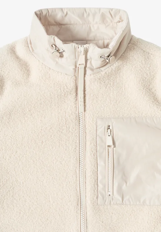 Teddy Jacke mit Details teddy vanilla white