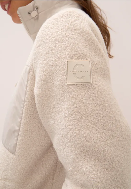 Teddy Jacke mit Details teddy vanilla white