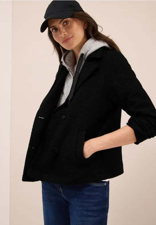 Trench-coat avec incrustation Black