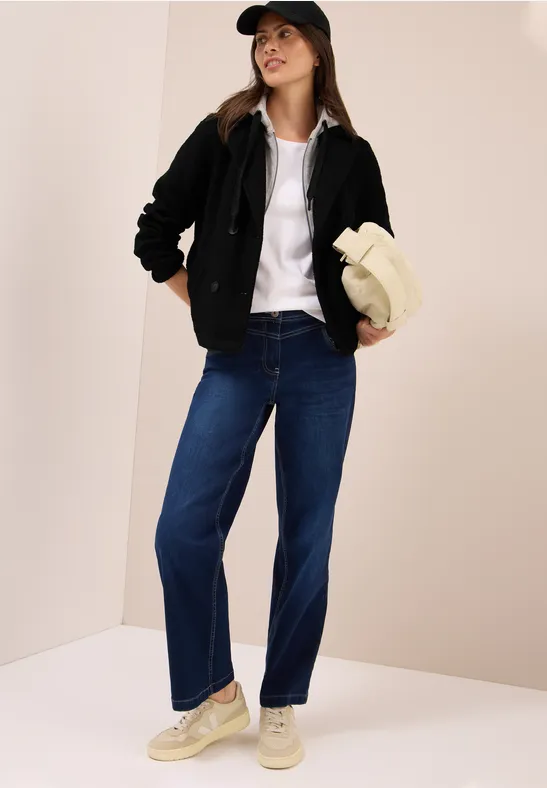 Trench-coat avec incrustation Black
