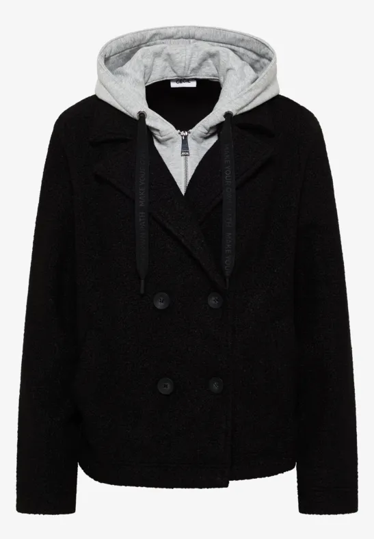 Trench-coat avec incrustation Black