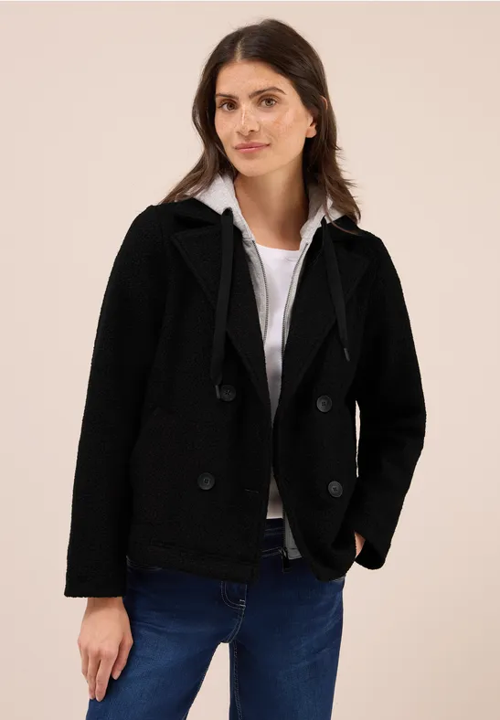 Trench-coat avec incrustation Black