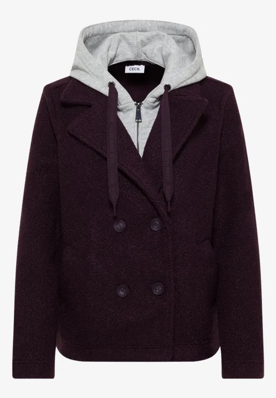 Trenchcoat mit Inlay dark plum