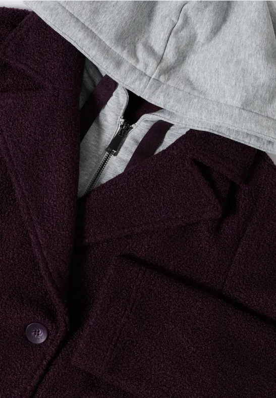 Trenchcoat mit Inlay dark plum