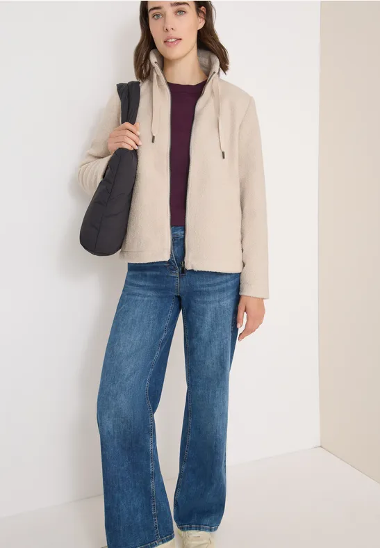 Kurze Teddy-Jacke teddy vanilla white