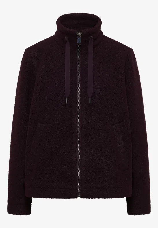 Kurze Teddy-Jacke eggplant red