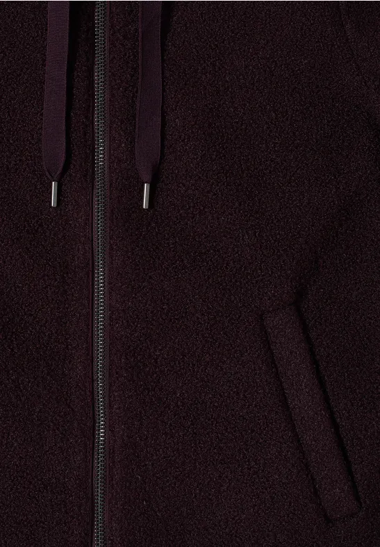 Kurze Teddy-Jacke eggplant red