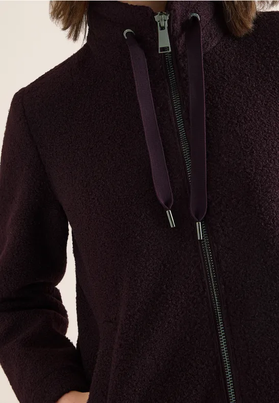 Kurze Teddy-Jacke eggplant red