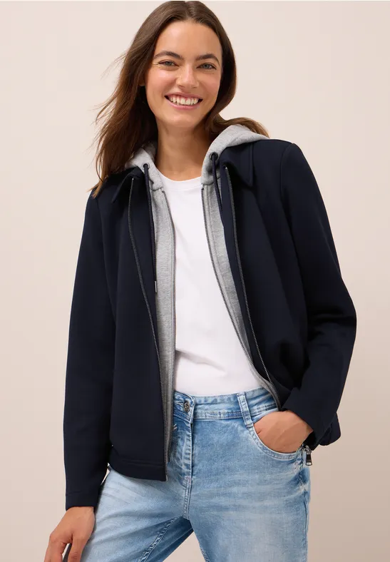 Scuba Jacke mit Sweat-Inlay urban dark blue