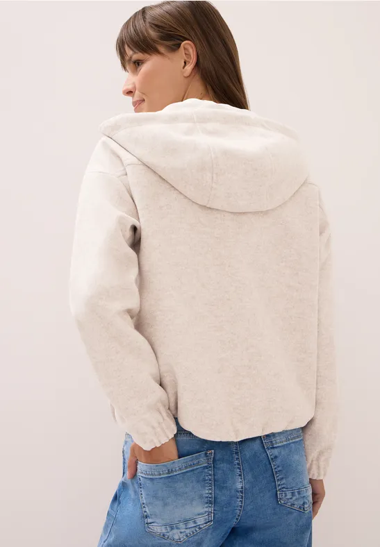 Blouson en aspect laine oat milk beige melange