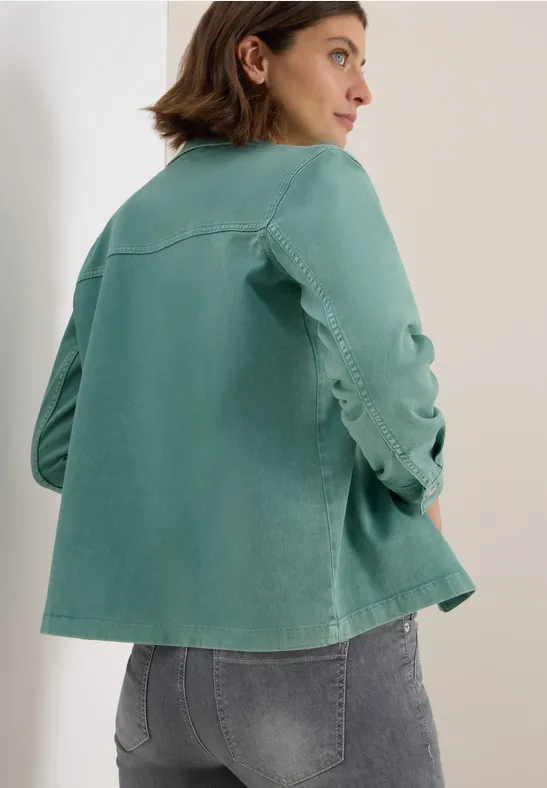 Colored Denim Overshirt jewel green