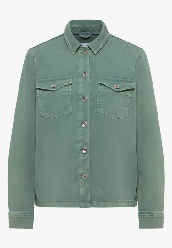 Colored Denim Overshirt jewel green