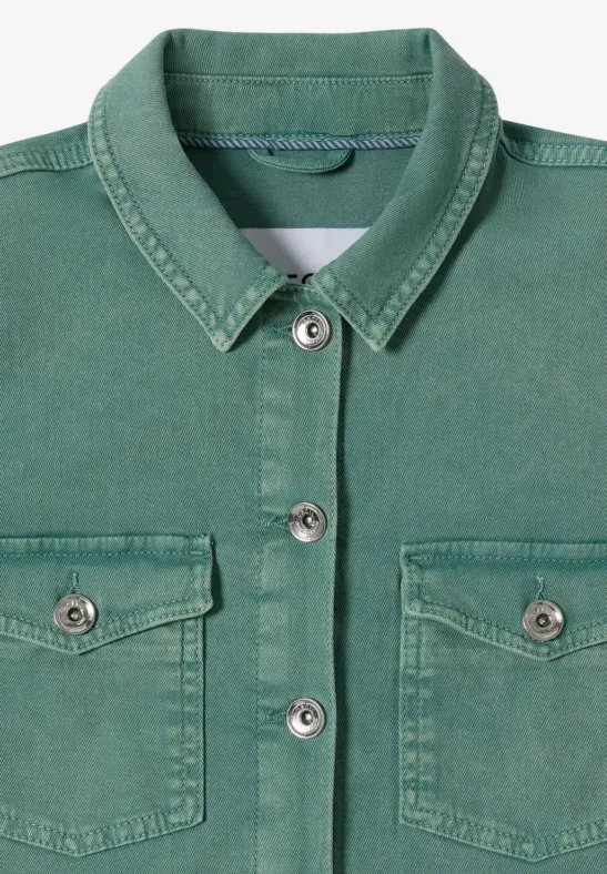 Colored Denim Overshirt jewel green