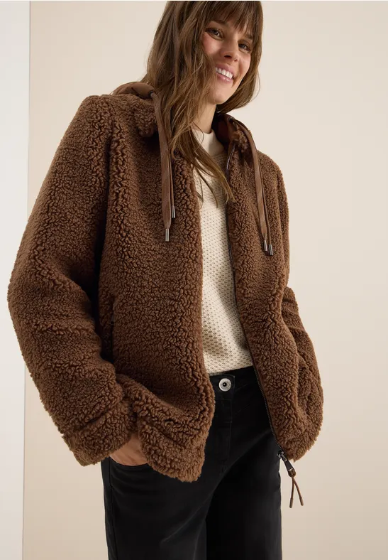 Survêtement en peluche avec capuche mocha caramel