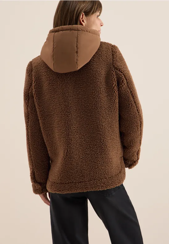 Survêtement en peluche avec capuche mocha caramel