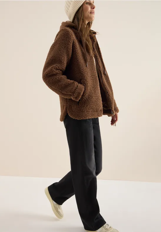 Survêtement en peluche avec capuche mocha caramel