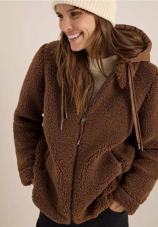 Survêtement en peluche avec capuche mocha caramel