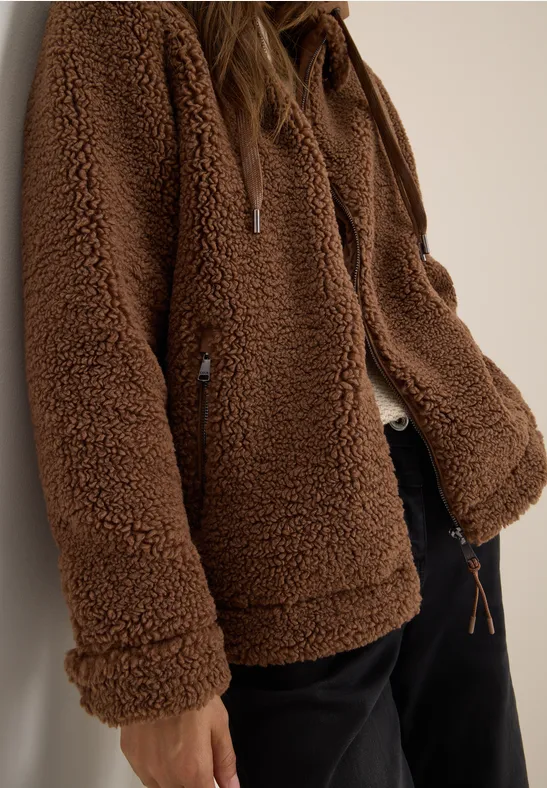 Survêtement en peluche avec capuche mocha caramel