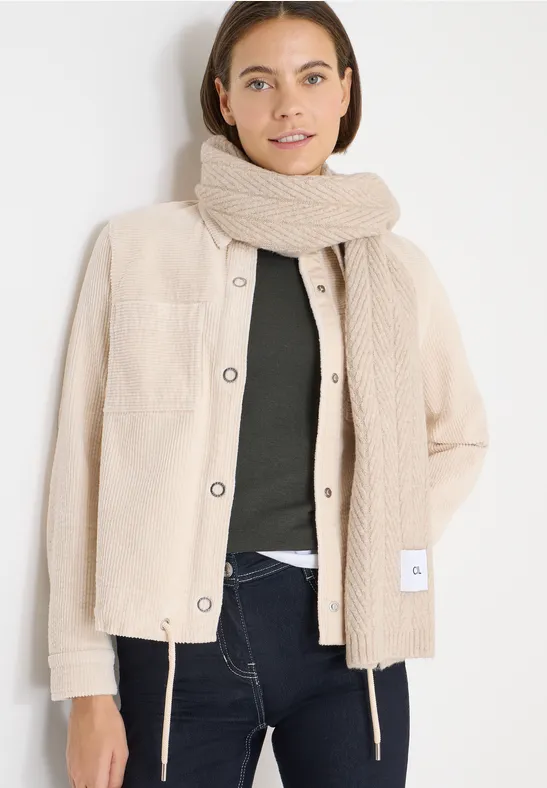 Cordjacke mit Tunnelzug pearl beige