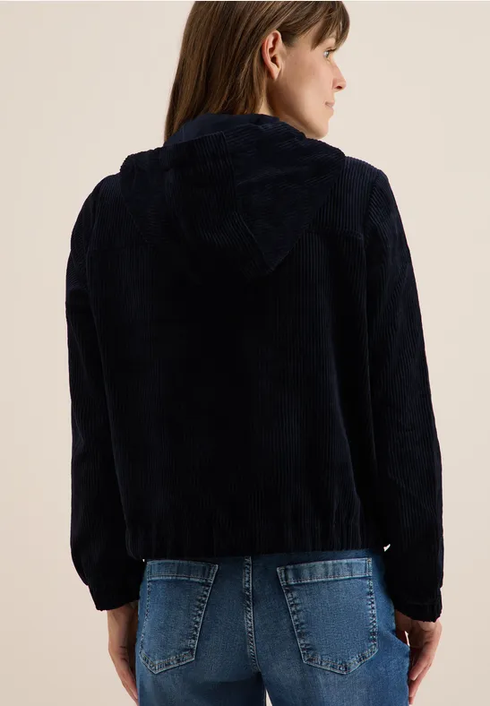 Veste en velours côtelé avec capuche urban dark blue