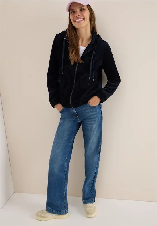 Veste en velours côtelé avec capuche urban dark blue