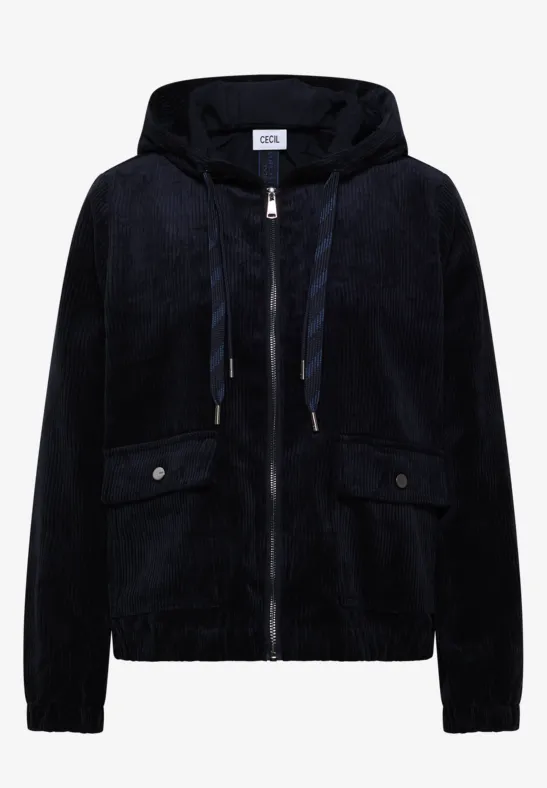 Veste en velours côtelé avec capuche urban dark blue