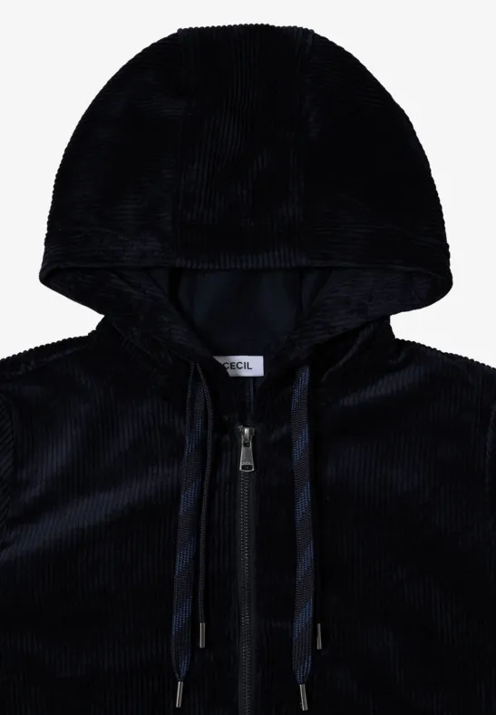 Veste en velours côtelé avec capuche urban dark blue