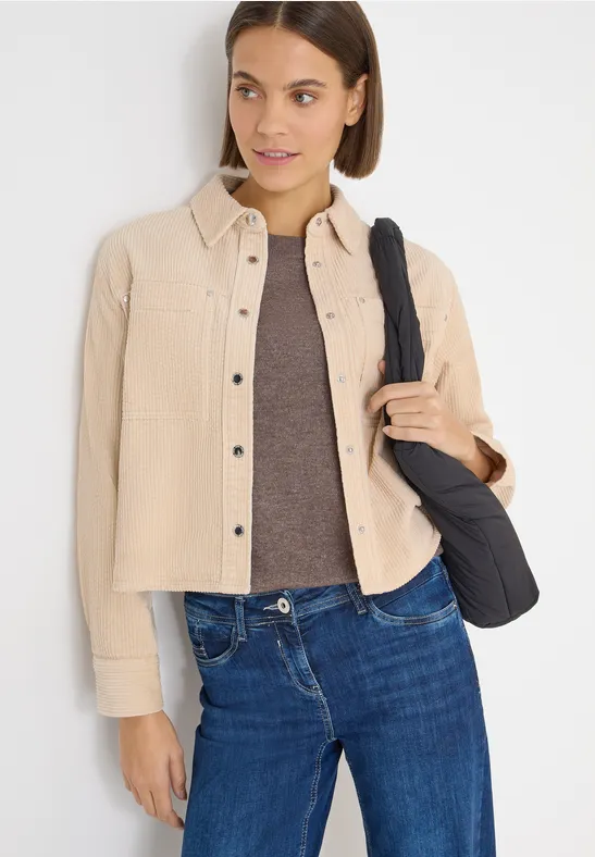 Sportive Cord-Jacke oat milk beige