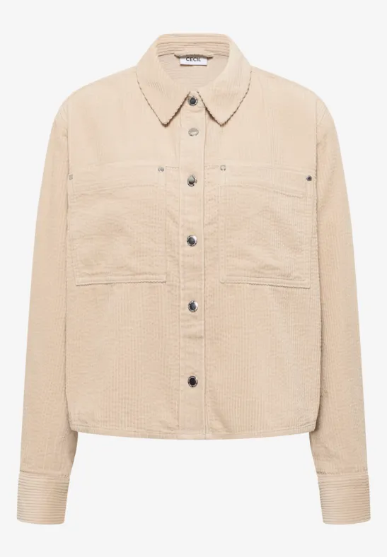 Sportive Cord-Jacke oat milk beige