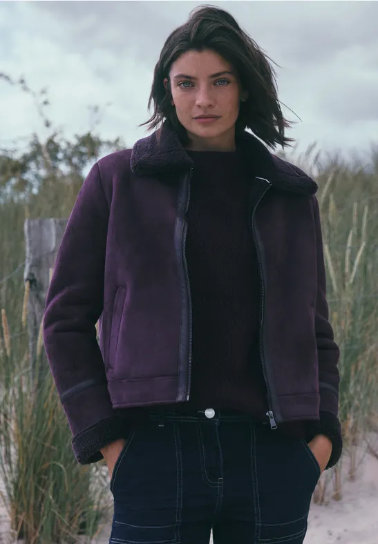 Veste en velours eggplant red