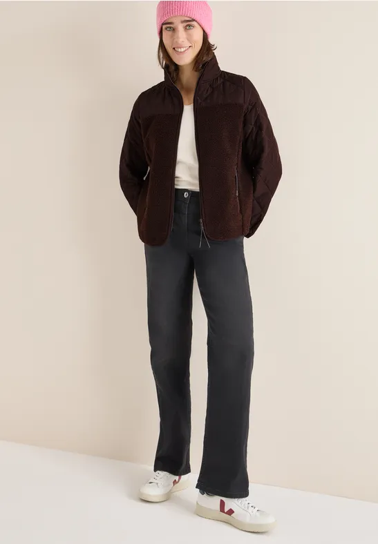 Veste Teddy avec détails piqués tartufo brown