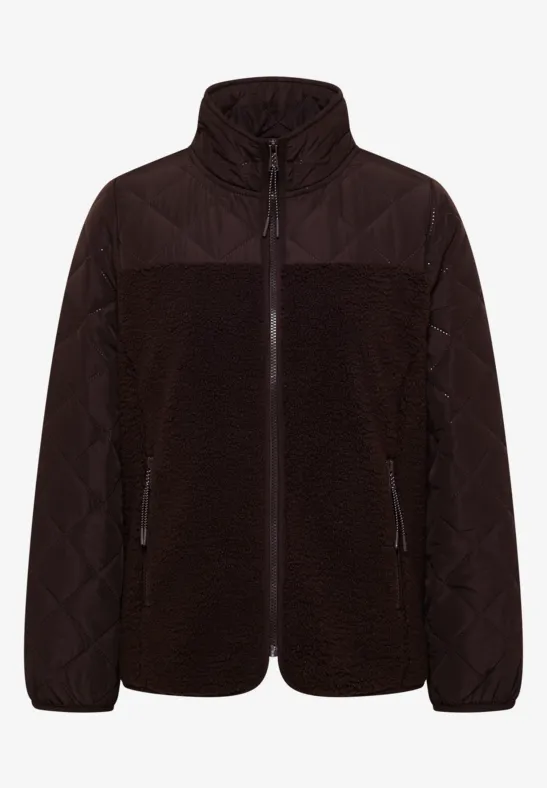 Veste Teddy avec détails piqués tartufo brown