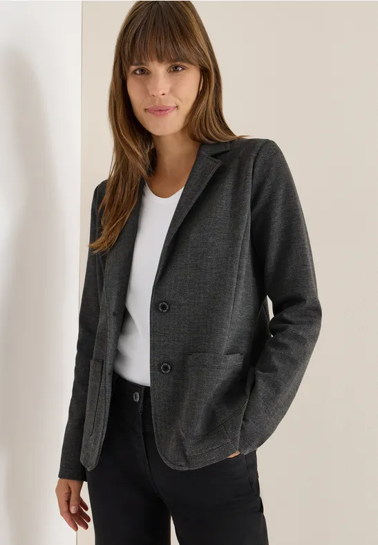 Herringbone Blazer Black