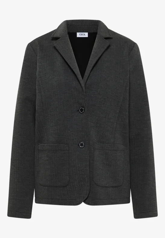 Herringbone Blazer Black