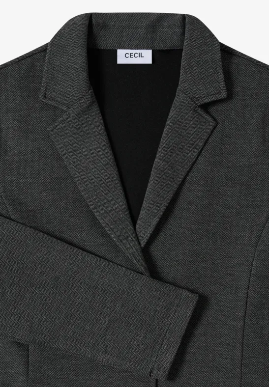 Herringbone Blazer Black