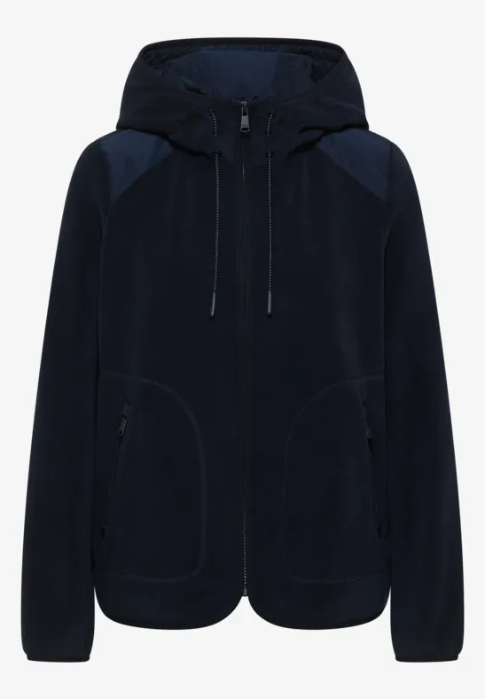 Fleecejacke mit Hoodie universal blue