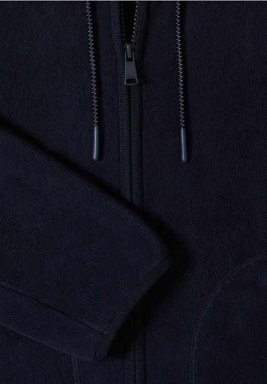 Fleecejacke mit Hoodie universal blue