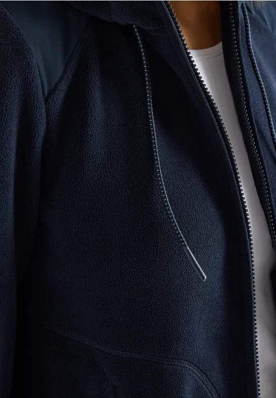 Fleecejacke mit Hoodie universal blue