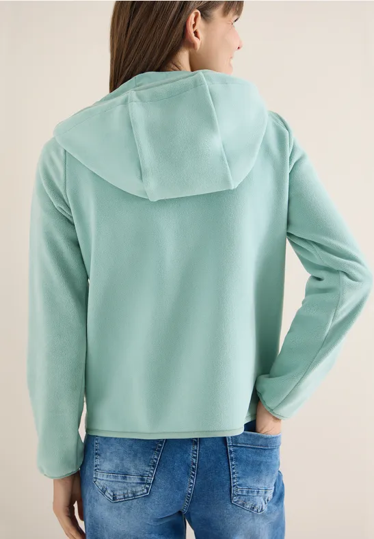Fleecejacke mit Hoodie mint sea green