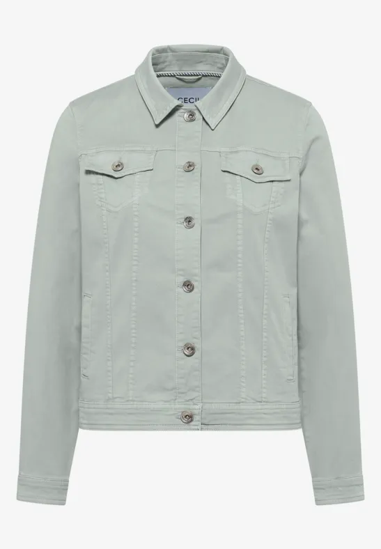 Jeansjacke mit Brusttaschen und Knöpfen mint sea green