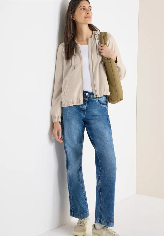 Veste à capuche grain beige