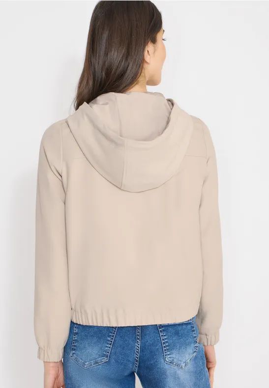 Veste à capuche grain beige