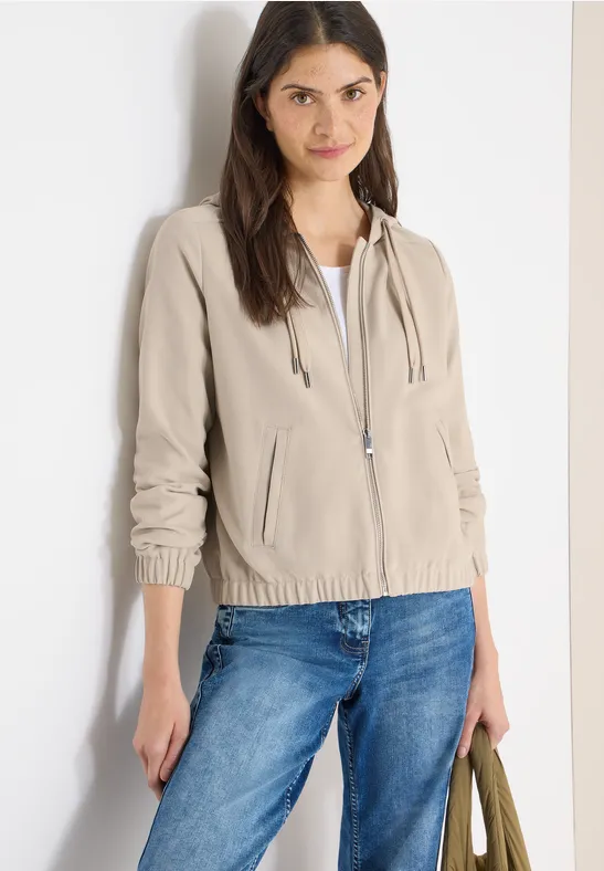 Veste à capuche grain beige