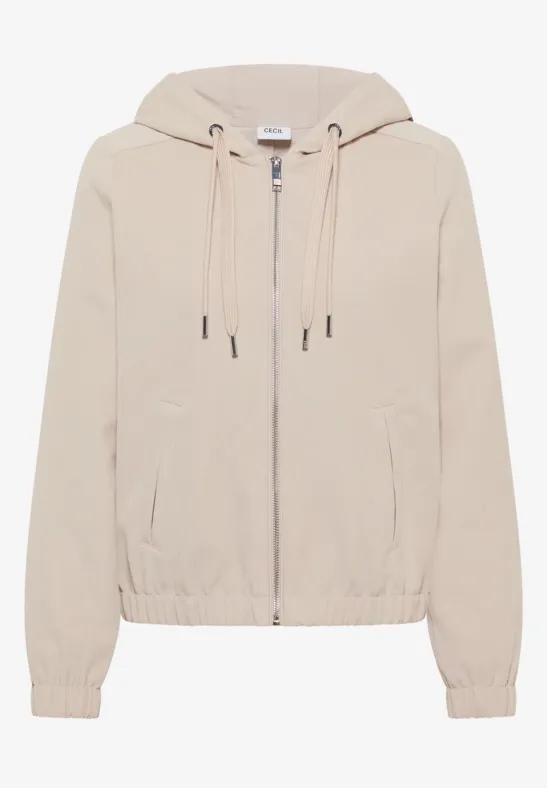 Veste à capuche grain beige