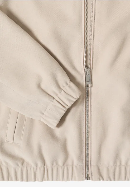 Veste à capuche grain beige