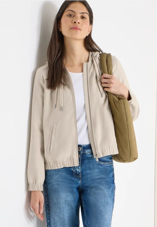 Veste à capuche grain beige