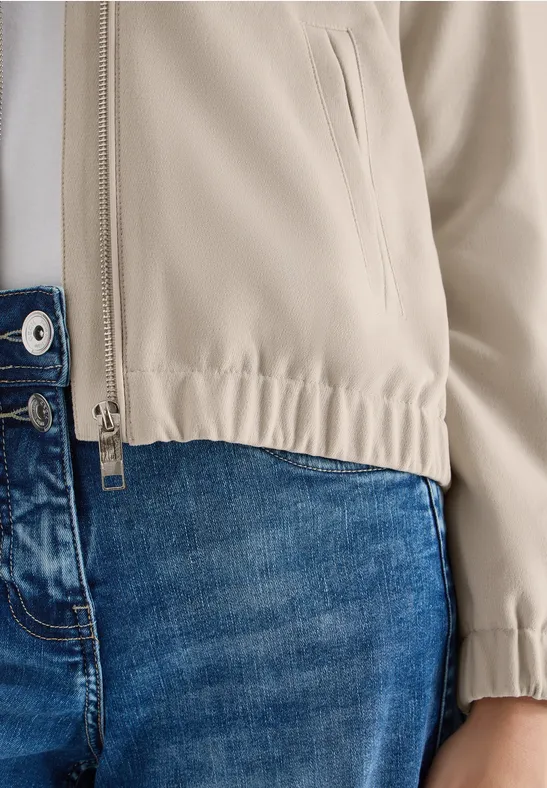 Veste à capuche grain beige