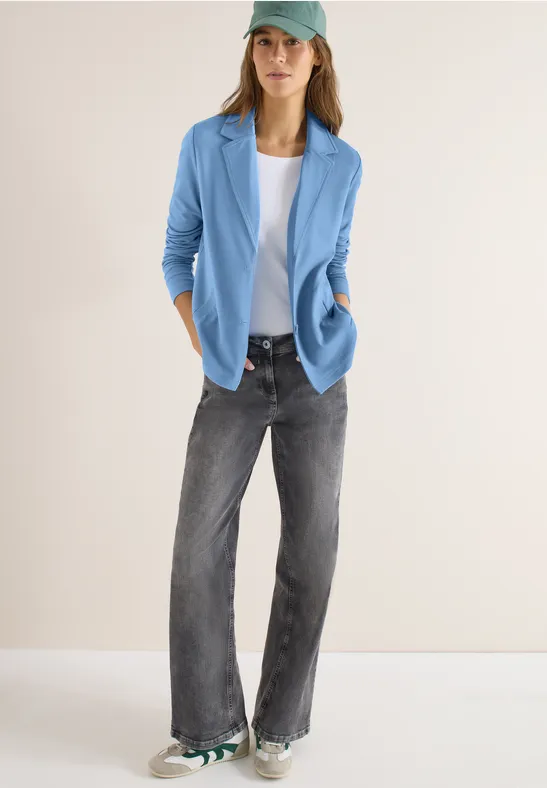 Basic Blazer mit Reverskragen cloud blue