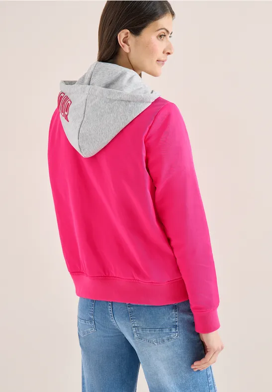 Blouson mit abnehmbarer Sweat-Kapuze beetroot pink