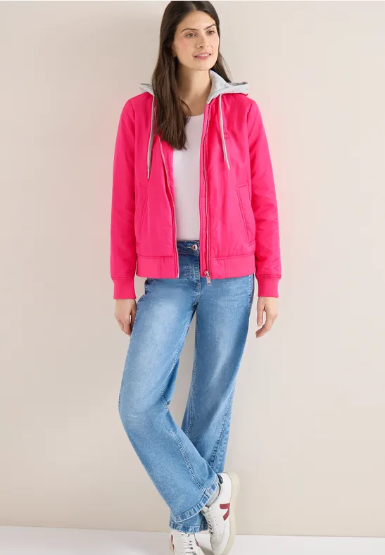Blouson mit abnehmbarer Sweat-Kapuze beetroot pink